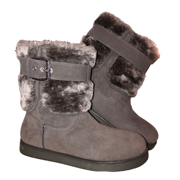 Guess Amburr Mid Calf Lined Fur Boots Grey NWOB Size 7. - Picture 1 of 7